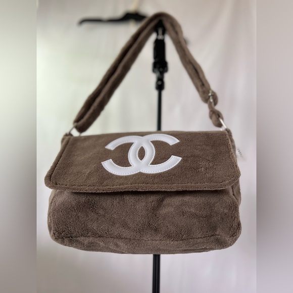 GWP Chanel Precision Brown Plush Shoulder Bag **NWOT - Picture 1 of 7